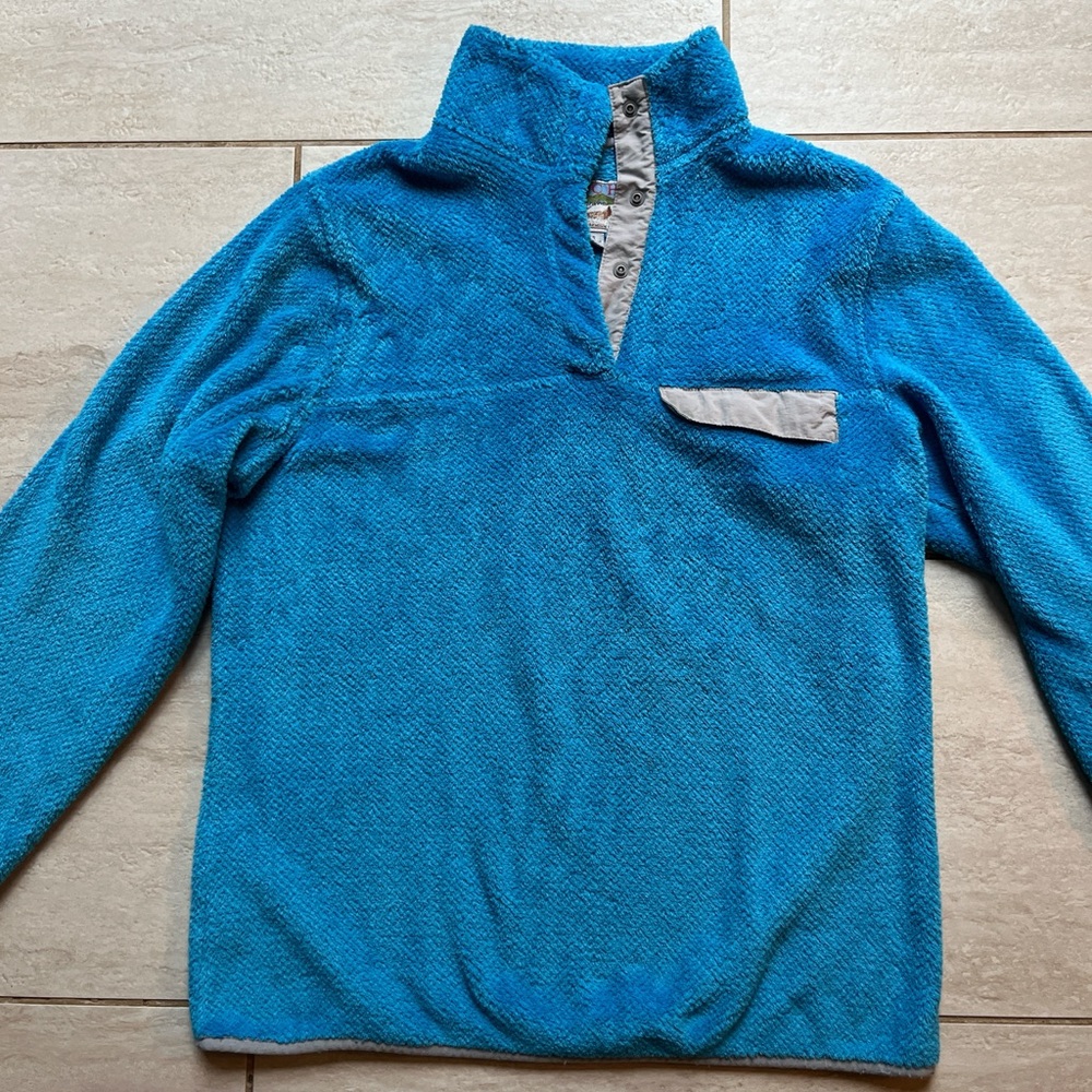 JACHS Blue Sherpa Fleece Snap Pullover Jacket Men’s Size S Outdoor Gorpcore